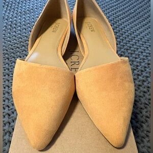 J. Crew Suede Zoe D’Orsay Flats Size 9 yellow mustard ochre color
